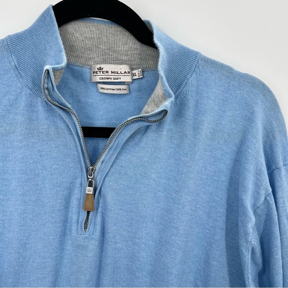 Peter Millar Other - Peter Millar Crown Soft Quarter Zip Sweater Pullover Blue Long Sleeve XL Light